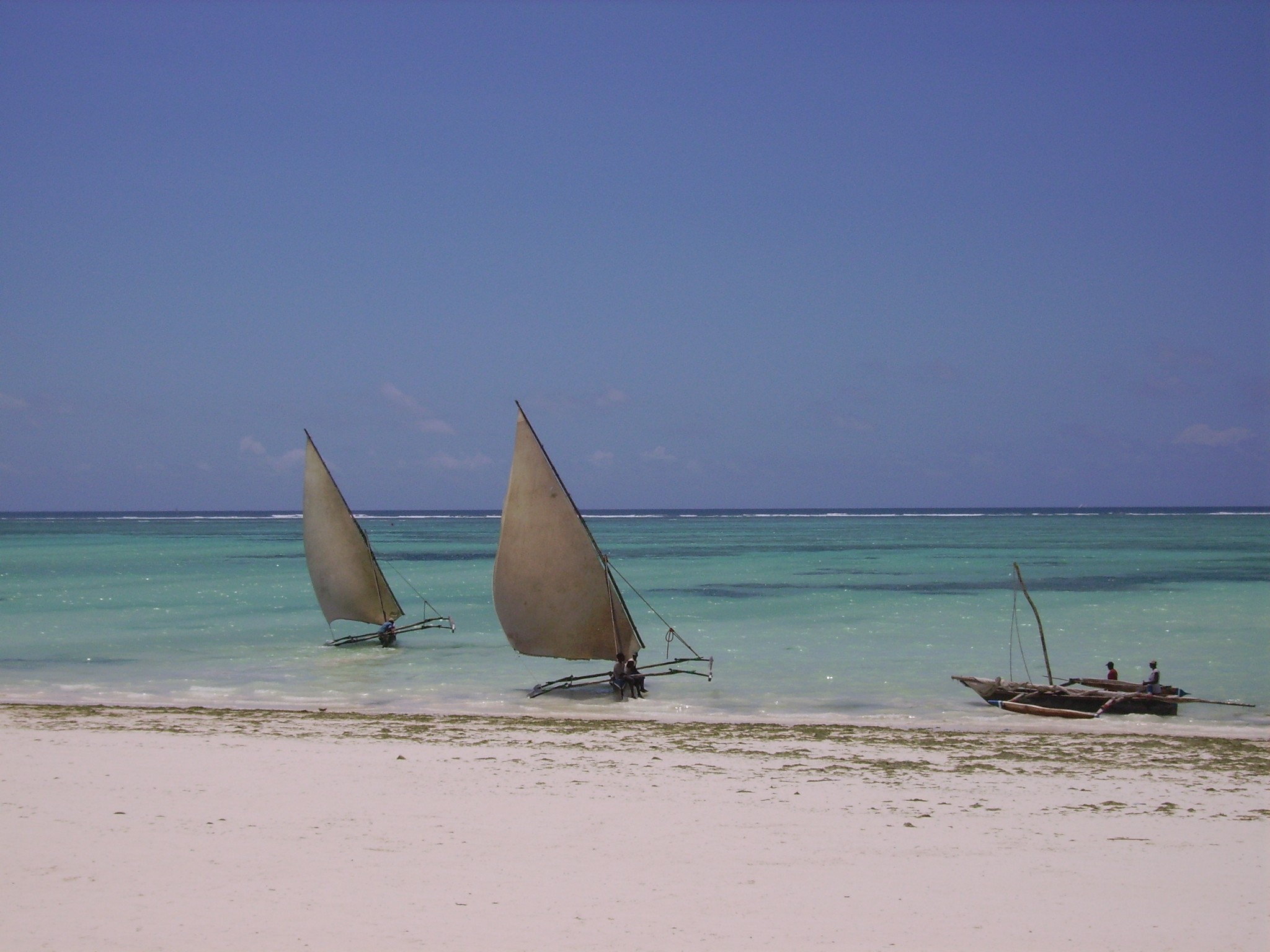 Turquoise water and white sand in Zanzibar